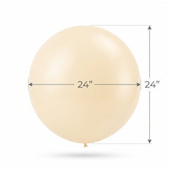 Premium Vanilla Latex Balloons - 24" (4 Pack)
