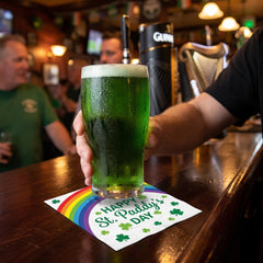 St. Patrick's Day Rainbow Beverage Napkins - 5 In. X 5 In.