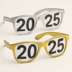 Festive 2025 New Year's Eve Glasses - 10 Pack