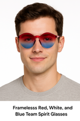 Frameless Red, White, and Blue Team Spirit Glasses