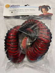 Adult Demon Horns and Teeth Set - 4 Piece Halloween Special FX Kit