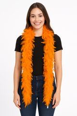 Vibrant Orange Feather Boa - 72" Costume Accessory