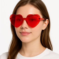 Valentine's Day Frameless Red Heart Glasses