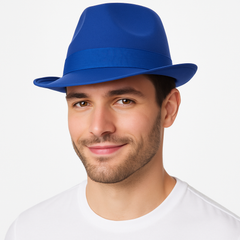 Royal Blue Fedora Hat - Team Spirit Costume Accessory