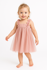 1st Birthday Deluxe Pink Tulle Dress for Girls