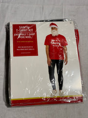 Festive Santa Hat, Beard & T-Shirt Set - One Size
