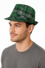 St. Patrick's Day Plaid Fedora Hat
