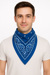 Royal Blue Paisley Bandana - Versatile Everyday Accessory