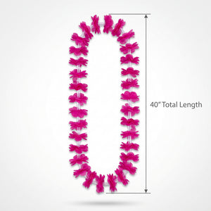 Bright Pink Hawaiian Lei Necklace - 40"
