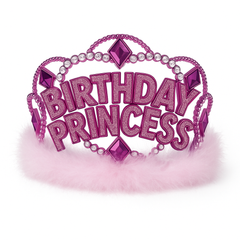 Sparkling Birthday Princess Tiara with Marabou