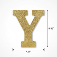 Glitter Gold Letter Y Standing Block Sign