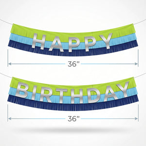 Modern Fringe Happy Birthday Banner