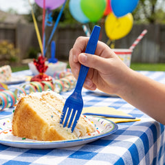 Royal Blue Plastic Forks - 7.5 in. - 16 Count