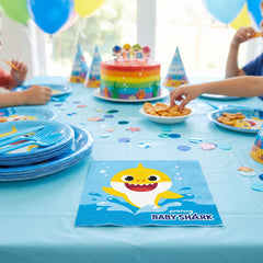 Baby Shark Lunch Napkins - 6.5 In. x 6.5 In. - 16 Pack, 2-Ply for Kids' Birthday Parties