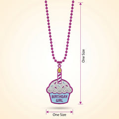 "Birthday Girl" Cupcake Bling Bead Necklace