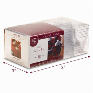 Clear Mini Cube Plastic Bowls, 2 oz, 40-Pack