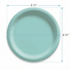 Robin's Egg Blue Paper Plates 6.75 Inch Round