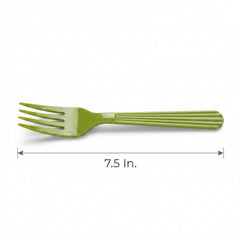 Kiwi Green Plastic Forks - 7.5 in. - 20 Pack