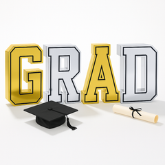 Oversized Graduation "GRAD" Centerpiece Decoration