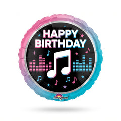 Vibrant Musical Happy Birthday Foil Balloon - 18 Inch