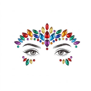 Rainbow Face Jewels - Self-Adhesive Costume Accessories