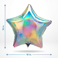 Iridescent Star Shaped Foil Balloon - 18 Inch