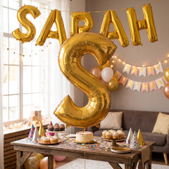 Gold Foil Super Shape Letter S Balloon