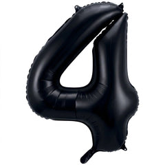 Black Number "4" SuperShape Foil Balloon | 34"