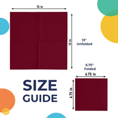 Burgundy Luncheon Napkins | 6.75 in. x 6.75 in. | 100 Count