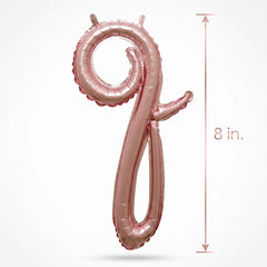 Rose Gold Cursive Letter 'Q' Balloon - 8-Inch Air-Filled Decor