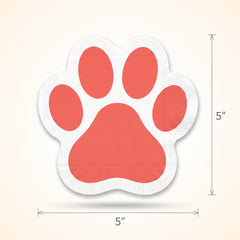 Paw Print Party Beverage Napkins - 16 Pack - 5 In. X 5 In.