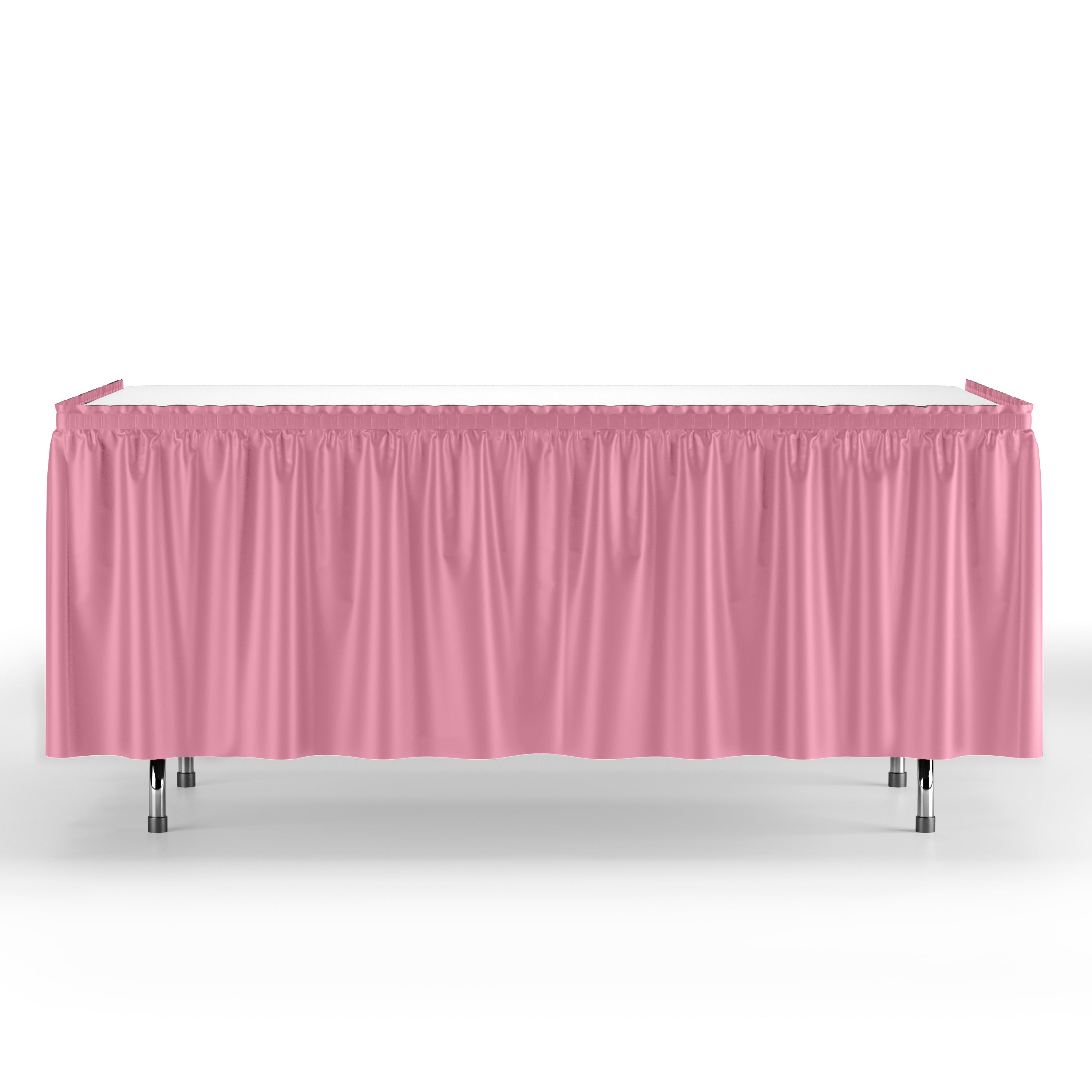 Pink Plastic Table Skirt