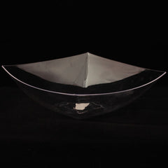 128 oz Clear Square Wavy Bowl
