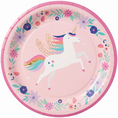 Enchanted Unicorn Birthday Paper Plates - 8.5" (8 Count)