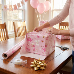 "It's a Girl" Elephant Baby Shower Gift Wrap, 40 ft