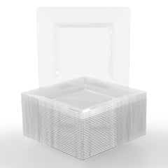 4.5 In. Clear Square Plates - 100 Count