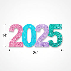 2025 Jumbo Colorful Starlight Paillette Cutout for New Year's Celebration
