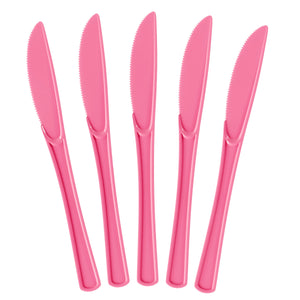 Heavy Duty Cerise Plastic Knives - 7.5 in. - 50 Ct.