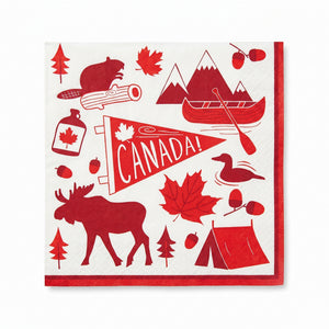 Canada Day Luncheon Napkins - 6.5 In. x 6.5 In. - 20 Pack of 2-Ply Paper