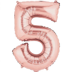Rose Gold Number "5" SuperShape Foil Balloon | 34"