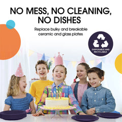 7 In. Navy Plastic Plates | 100 Count