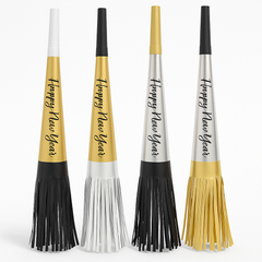 Metallic Fringe New Year's Eve Horns - 8 Pack