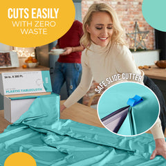 54 in. x 300 Ft. Cut To Size Table Roll | Aqua