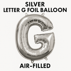 Silver Letter G Foil Balloon - Air-Filled