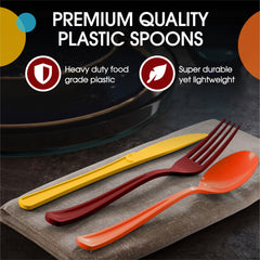 150 Pc. Thanksgiving Plastic Cutlery Combo Set | Fall Colors