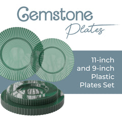 Gemstone Collection Emerald 9 & 11 Inch Plates - 20 Ct. each