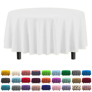 Premium 120" Round White Table Cover