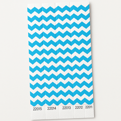 Blue Chevron Waterproof Wristbands - 500 Pack