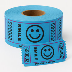 Smiley Face Blue Ticket Roll - 2000 Tickets