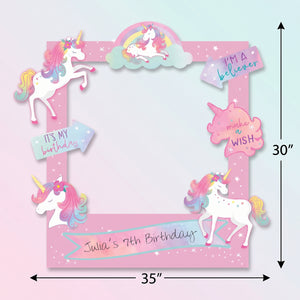 Enchanted Unicorn Birthday Photo Frame Kit, 35-Inch